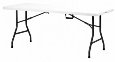 Table de jardin pliante en plastique coloris blanc L.180 x l. 70 x H. 74 cm