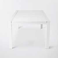 Table de jardin pliante et extensible en aluminium et verre Bacopia blanche 200/300 x 100 cm