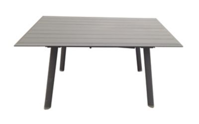 Table de jardin carrée extensible 100 / 145 cm en aluminium