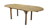 Table de jardin pliante extensible Proloisirs en bois coloris bois L.160/220 x l.100 x H.74 cm