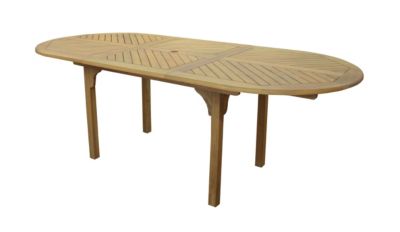 Table de jardin pliante extensible Proloisirs en bois coloris bois L.160/220 x l.100 x H.74 cm