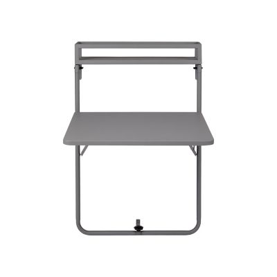 Table de jardin pliante extensible Saba en acier coloris gris acier L.70 x l.60 x H.92/106,5 cm