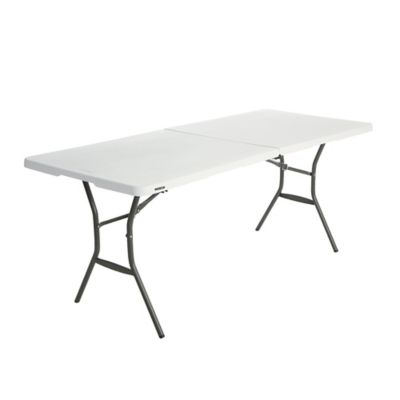 Tables de jardin Table Pliante 180 cm d'Appoint Rectangulaire Blanche -  Table de Camping 8 personnes L180 x l74 x H74cm 100084