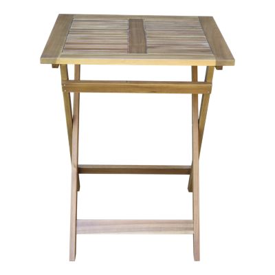 Table de jardin pliante Lyco bois d'acacia l.60 x H.74 cm GoodHome