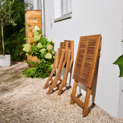 Table de jardin pliante Lyco bois d'acacia l.60 x H.74 cm GoodHome