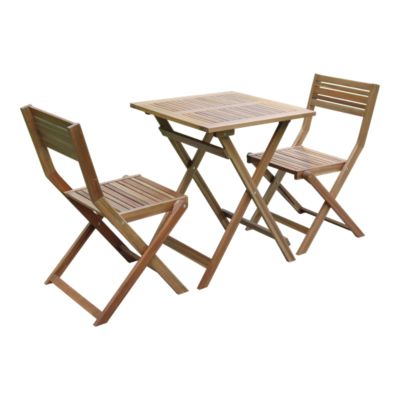 Table de jardin pliante Lyco bois d'acacia l.60 x H.74 cm GoodHome