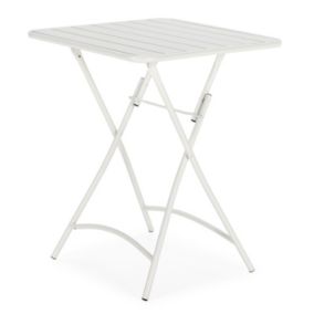 Table de jardin pliante Perla en métal blanc