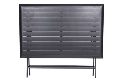 Table de jardin pliante rectangulaire "Azua" graphite 4 places en aluminium traité époxy - Hespéride