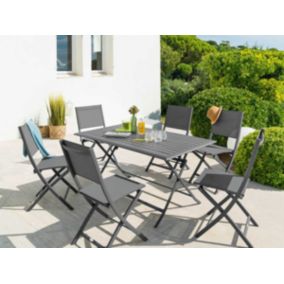 Table de jardin pliante rectangulaire Azua Graphite - Hespéride