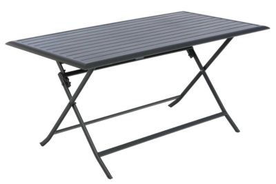 Table de jardin pliante rectangulaire Azua Graphite - Hespéride