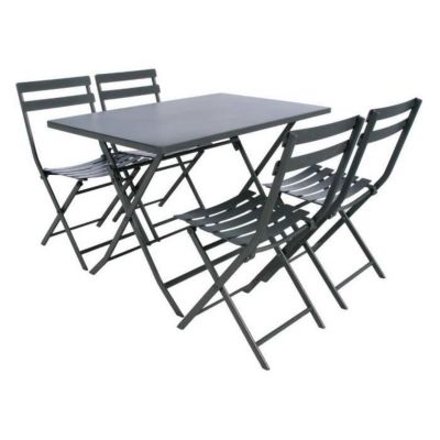 Table de jardin pliante rectangulaire Greensboro Graphite - Graphite - Hespéride