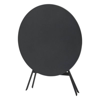Table de jardin pliante ronde "Greensboro" graphite 4 places en acier - Hespéride