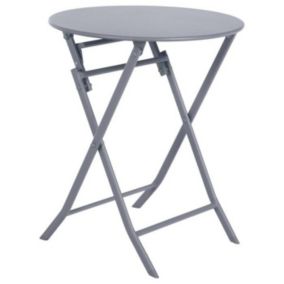 Table de jardin pliante ronde Greensboro Gris quartz - Hespéride