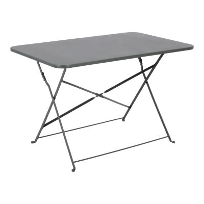 Table de jardin pliante Saba acier gris L.100 x l.70 x H.71 cm GoodHome