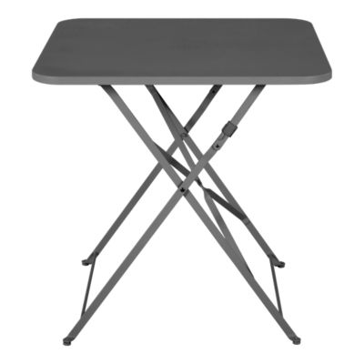 Table de jardin pliante Saba acier gris L.70 x l.70 x H.71 cm GoodHome