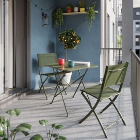 Table de jardin pliante Saba acier vert L.70 x l.70 x H.71 cm GoodHome