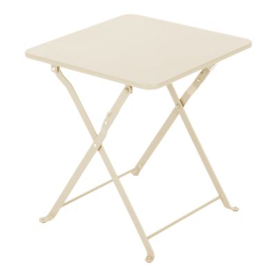 Table de jardin pliante Saba en acier coloris beige L.40 x l.40 x H.45 cm GoodHome