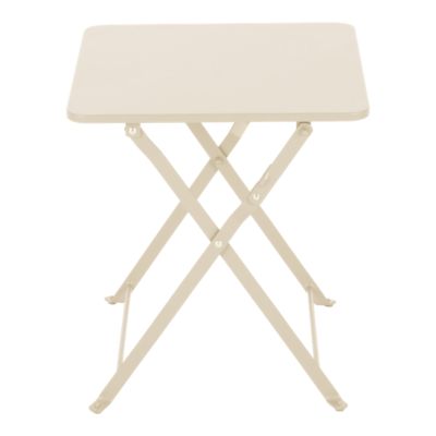 Table de jardin pliante Saba en acier coloris beige L.40 x l.40 x H.45 cm GoodHome