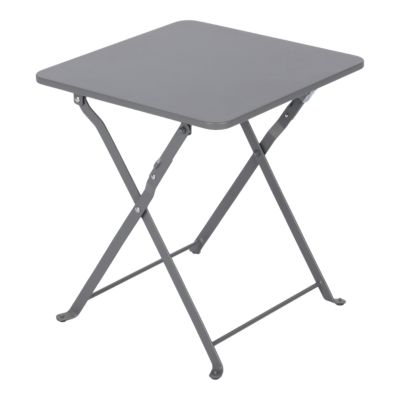 Table de jardin pliante Saba en acier coloris gris L.40 x l.40 x H.45 cm GoodHome