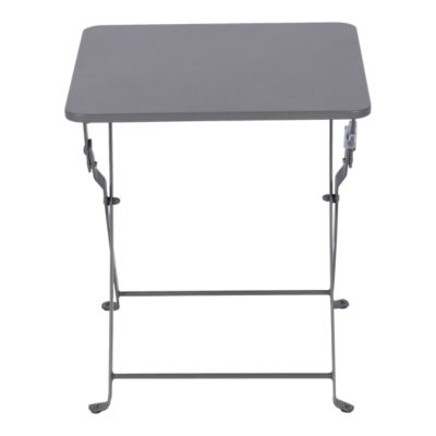 Table de jardin pliante Saba en acier coloris gris L.40 x l.40 x H.45 cm GoodHome