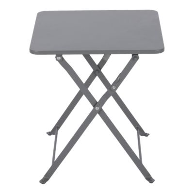 Table de jardin pliante Saba en acier coloris gris L.40 x l.40 x H.45 cm GoodHome