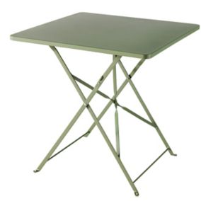 Table de jardin pliante extensible Saba en acier coloris gris acier L.70 x  l.60 x H.92/106,5 cm