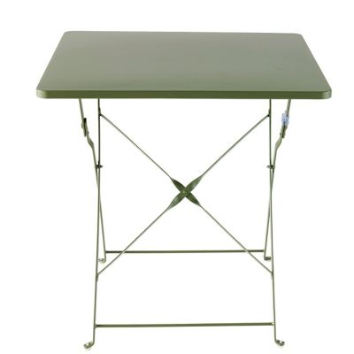 Table de jardin pliante Saba en acier coloris kaki green L.70 x l.70 x H.71 cm
