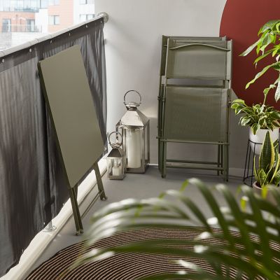Table de jardin pliante Saba en acier coloris kaki green L.70 x l.70 x H.71 cm