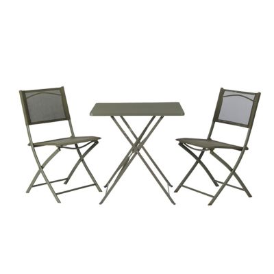 Table de jardin pliante Saba en acier coloris kaki green L.70 x l.70 x H.71 cm