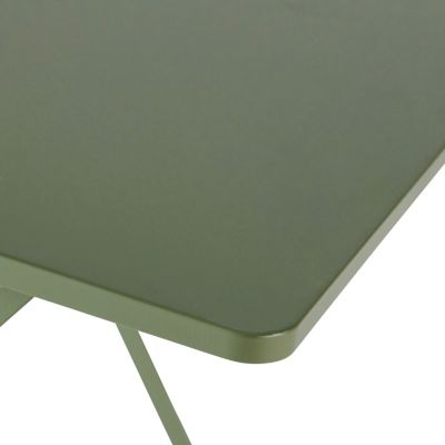 Table de jardin pliante Saba en acier coloris kaki green L.70 x l.70 x H.71 cm