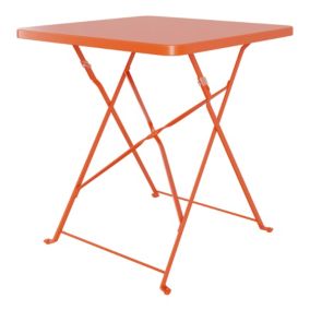 Table de jardin pliante extensible Saba en acier coloris gris acier L.70 x  l.60 x H.92/106,5 cm