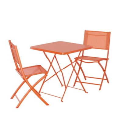 Table de jardin pliante Saba en acier coloris mango L.70 x l.70 x H.71 cm