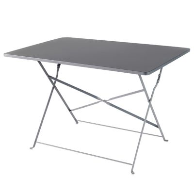 Table de jardin pliante Saba en acier coloris steel grey L.110 x l.70 x H.71 cm