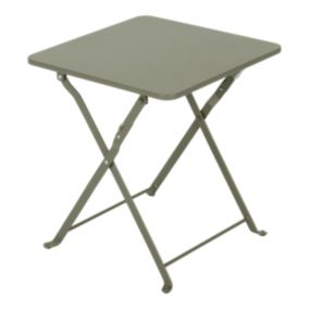 Table de jardin pliante Saba en acier coloris vert L.40 x l.40 x H.45 cm GoodHome