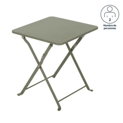 Table de jardin pliante Saba en acier coloris vert L.40 x l.40 x H.45 cm GoodHome