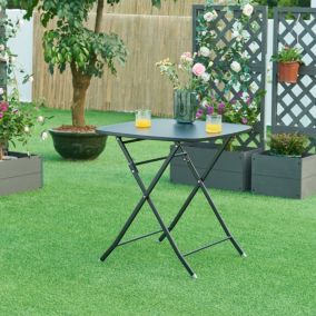 Table de jardin pliante Sande 71 x 70 x 70 cm noir en.casa