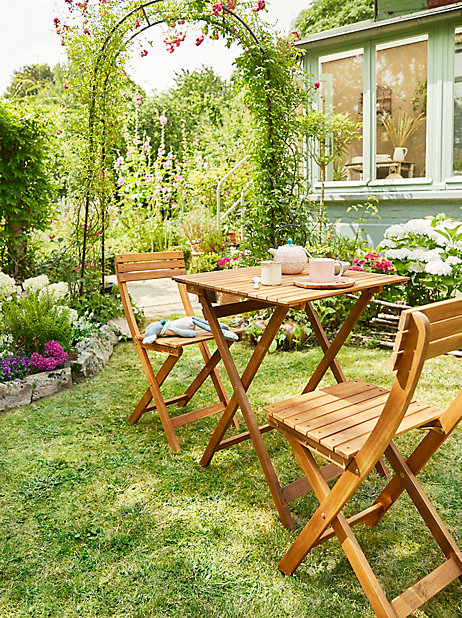 Table de jardin pliante Virginia en bois coloris acacia L.60 x l