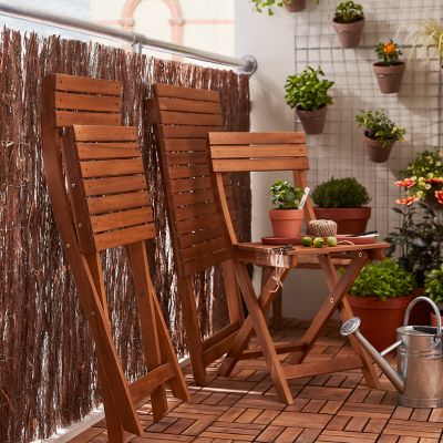 Table de jardin pliante Virginia en bois coloris acacia L.60 x l.60 x H.74 cm