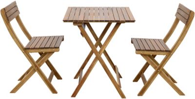 Table de jardin pliante Virginia en bois coloris acacia L.60 x l.60 x H.74 cm