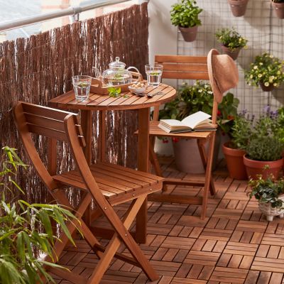Table de jardin pliante Virginia en bois coloris acacia L.68 x l.48 x H.75 cm