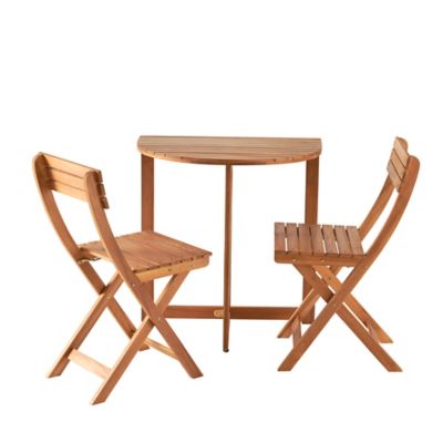 Table de jardin pliante Virginia en bois coloris acacia L.68 x l.48 x H.75 cm