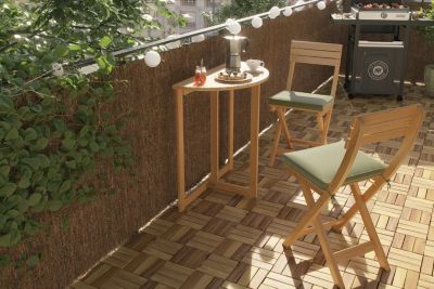 Table de jardin pliante Virginia en bois coloris acacia L.68 x l.48 x H.75 cm