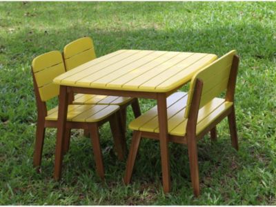 Table de jardin pour enfant en acacia jaune L.80 cm - GOZO de MYLIA