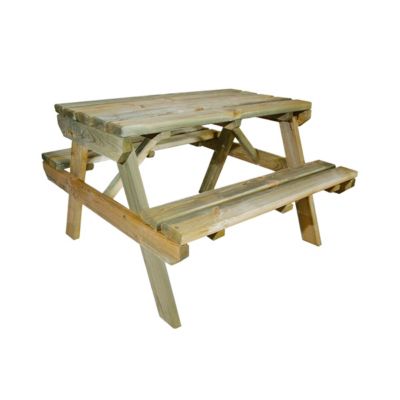 Table de jardin pour enfant en bois chinchilla 4 places