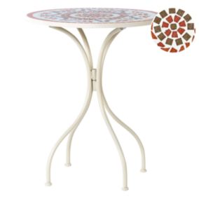 Table de jardin rétro en métal blanc SPELLO