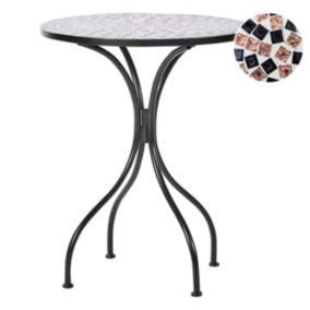 Table de jardin rétro en métal noir CARPINO