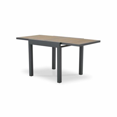 Table de jardin à rallonge en aluminium anthracite 160/80x80cm et polywood - Osaka