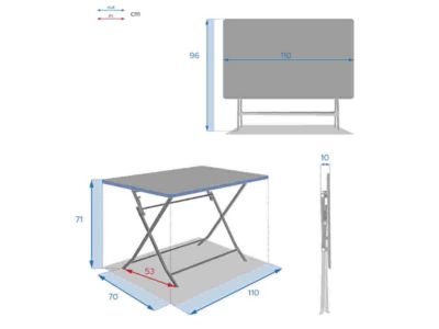 Table de jardin rectangle Greensboro 110 x 70 cm Argile - Hespéride