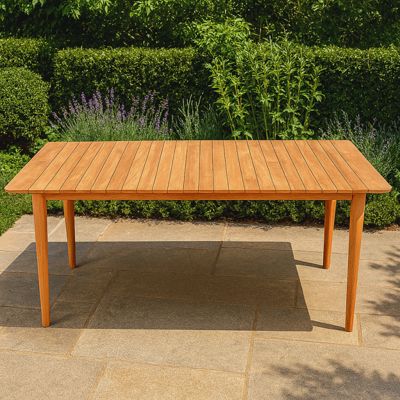 Table de jardin rectangulaire 150 cm bois de teck massif - ANCOLIE