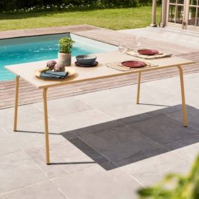 Table de jardin rectangulaire en métal ivoire 180 cm Palavas  Oviala